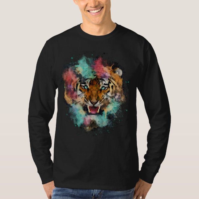 Colourful Tiger Head T-Shirt (Front)