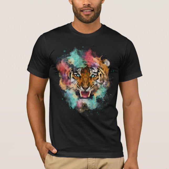 Colourful Tiger Head T-Shirt (Front)