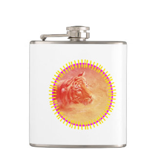 Colourful Tiger Hip Flask