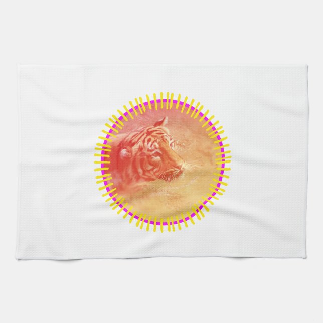 Colourful Tiger Kitchen Towel (Horizontal)