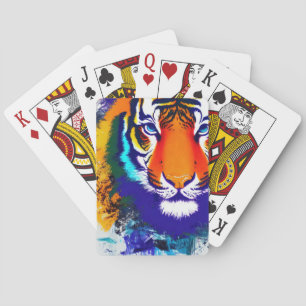 Colourful Tiger Playing Cards