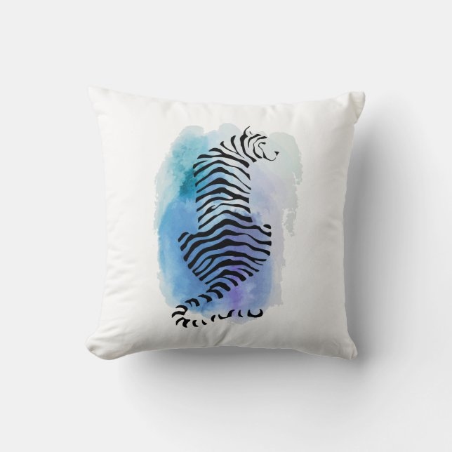 Colourful Tiger Throw Pillow (Front)