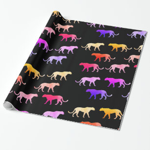 Colourful tigers, puma, custom  wrapping paper
