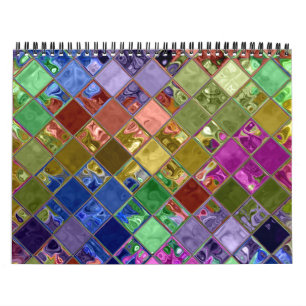 Colourful Tile Art Customizable Calendar