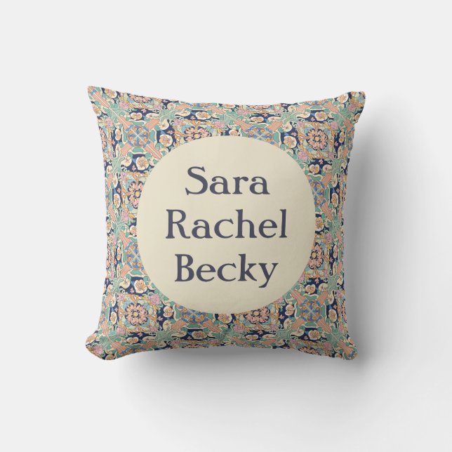 Colourful Tile Design Throw Pillow (Front)
