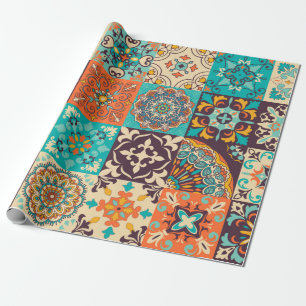 Colourful tiles Azulejos. Traditional Portuguese o Wrapping Paper