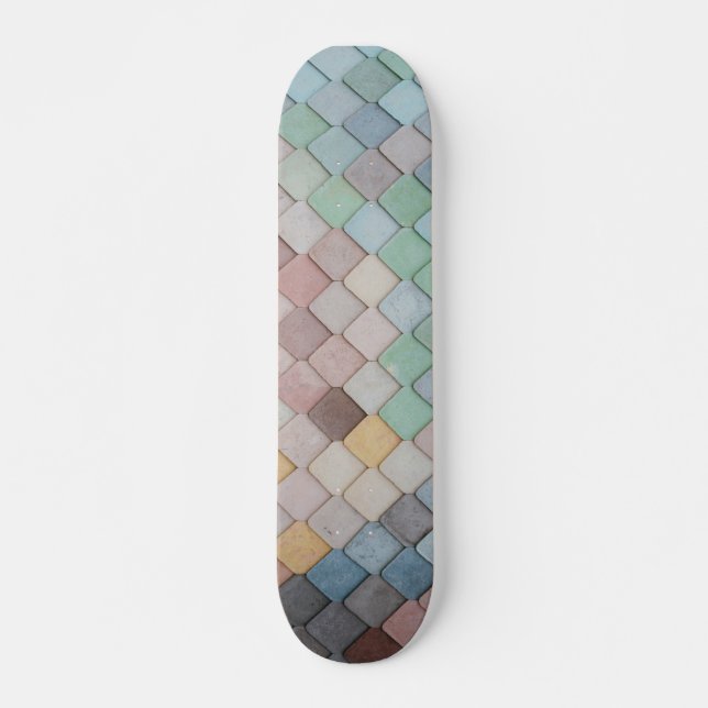Colourful Tiles Pattern Skateboard (Front)