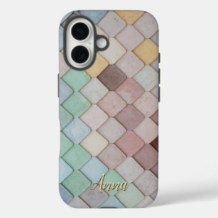 Colourful Tiles Theme Personalized  iPhone 16 Case