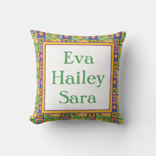 Colourful Tiles Throw Pillow