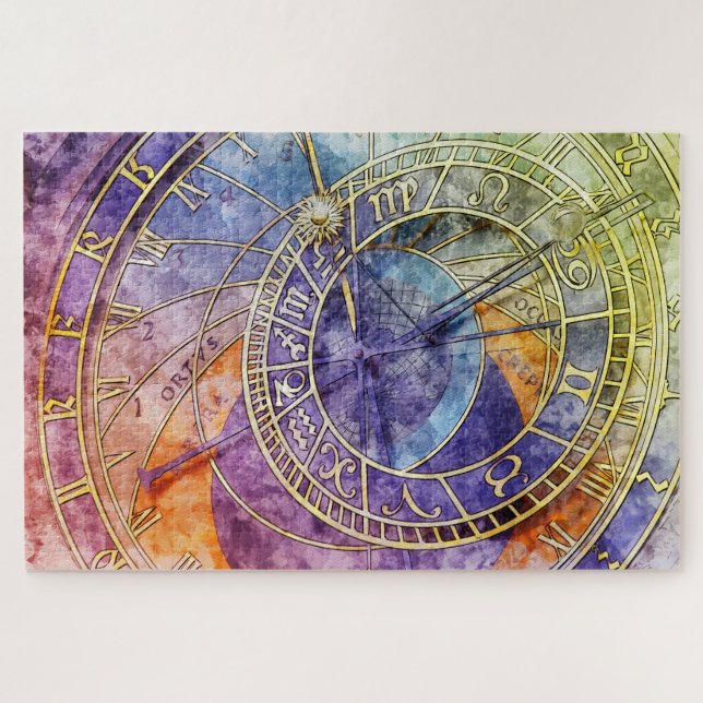 Colourful Time Astrology Abstract Jigsaw Puzzle (Horizontal)