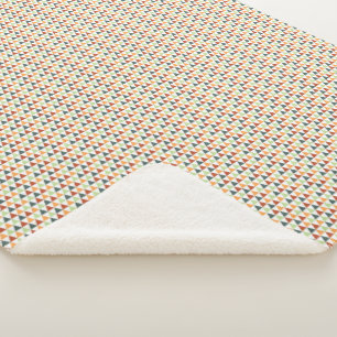 Colourful Tiny Triangles Fall Geometric Pattern Sherpa Blanket