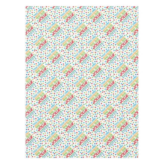 Colourful tis the season to be jolly text tablecloth (Front)