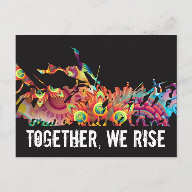 Colourful Together We Rise Postcard (Front)