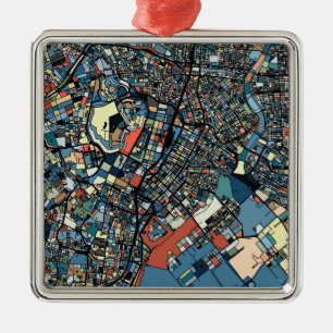 Colourful Tokyo Map Metal Ornament