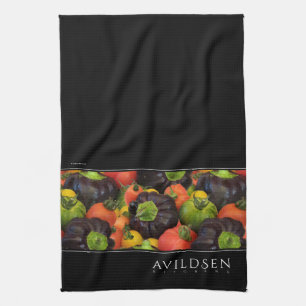 Colourful Tomato & Purple Bell Pepper Medley Kitchen Towel