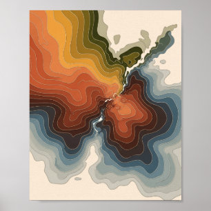 Colourful Topographic Map Print