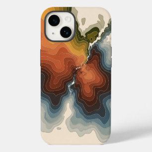 Colourful Topographic Map Print iPhone 14 Case