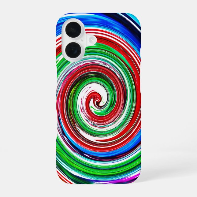 colourful tornado iPhone 16 case (Back)