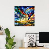 Colourful Tornado Stained Glass Art