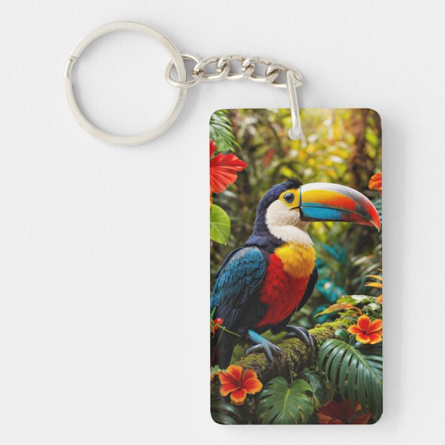 Colourful Toucan Bird Keychain (Front)