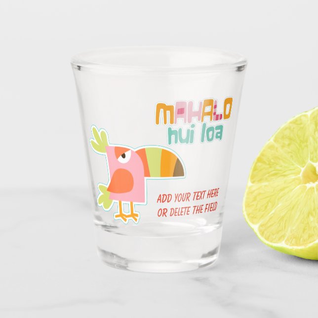 Colourful Toucan Bird Mahalo Shot Glass (Front)