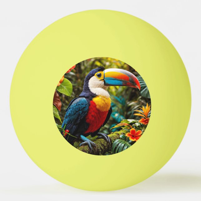 Colourful Toucan Bird Ping Pong Ball (Front)