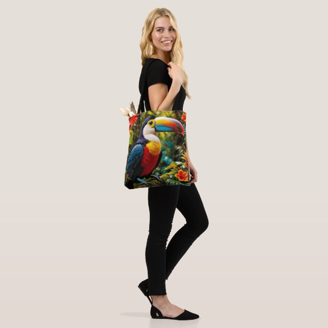 Colourful Toucan Bird Tote Bag (On Model)
