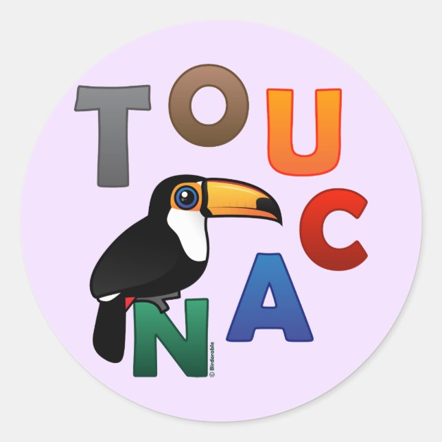 Colourful Toucan Classic Round Sticker (Front)