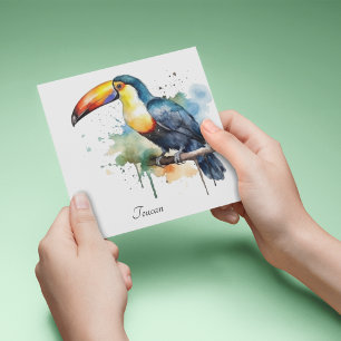 colourful toucan, customizable holiday card