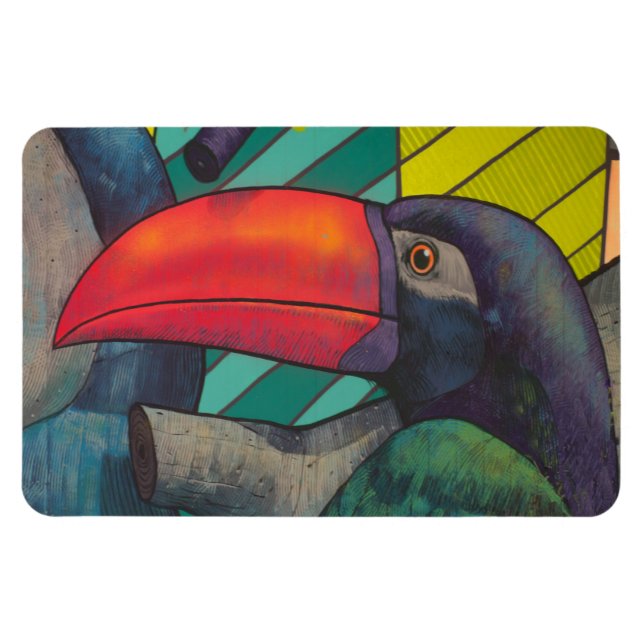 Colourful Toucan Graffiti Magnet (Horizontal)