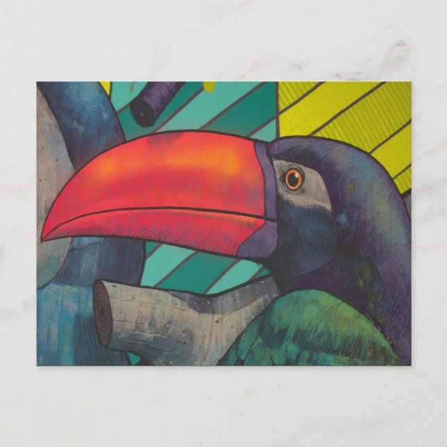 Colourful Toucan Graffiti Postcard (Front)