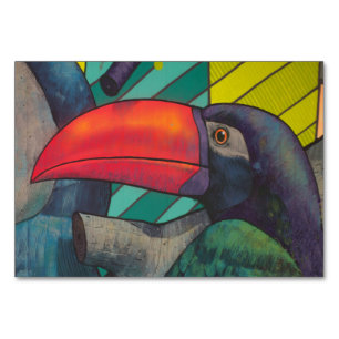 Colourful Toucan Graffiti Table Number