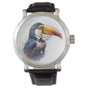 Colourful Toucan in Pointillism Style Watch