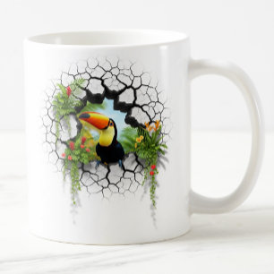 Colourful Toucan Looking Through Wall Portal Coffee Mug