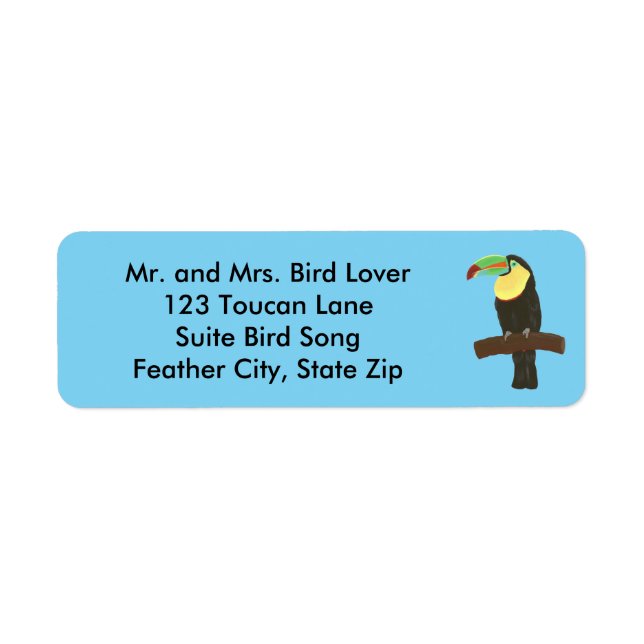 Colourful Toucan Painting Address Labels (Front)