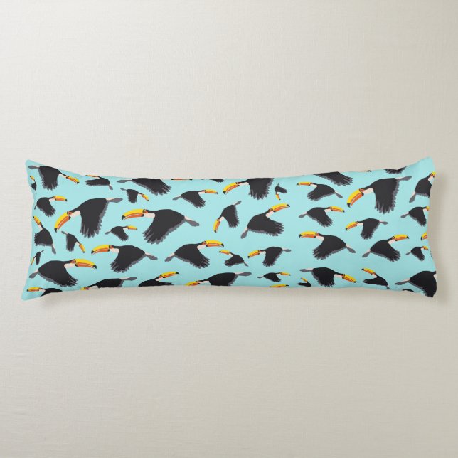 Colourful Toucan Tropical Bird Pattern Body Pillow (Front)