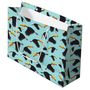 Colourful Toucan Tropical Bird Pattern Large Gift Bag
