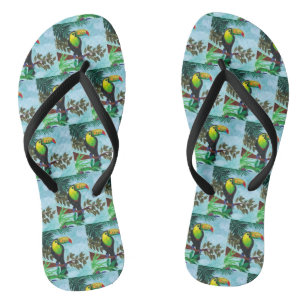 Colourful Toucan Tropical Rainforest Flip Flops