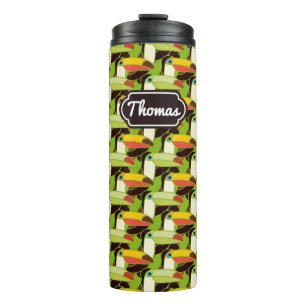 Colourful Toucans Add Your Name Thermal Tumbler