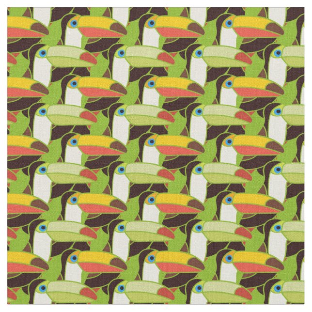 Colourful Toucans Fabric (Close Up)