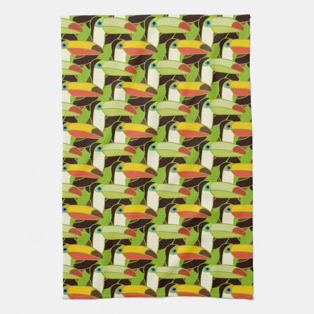 Colourful Toucans Kitchen Towel (Vertical)