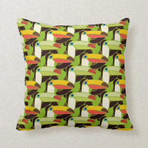 Colourful Toucans Throw Pillow