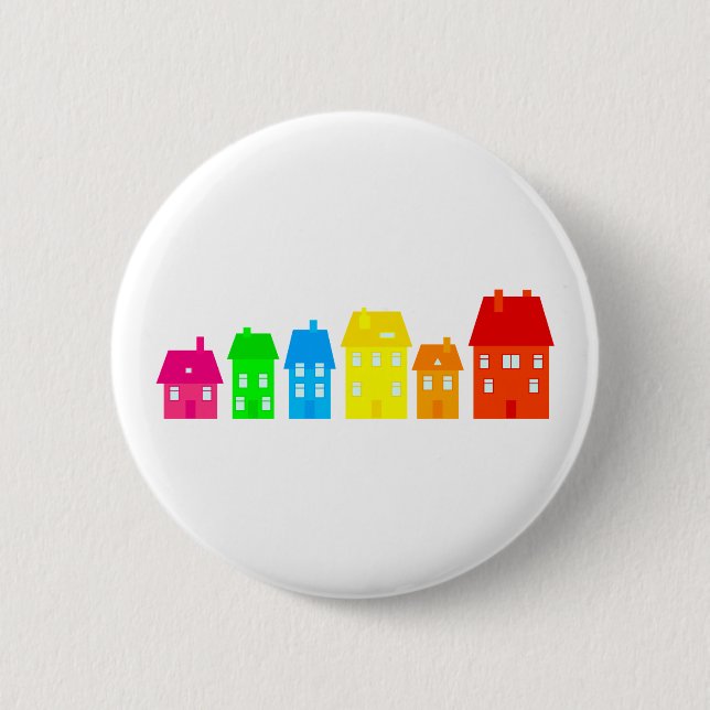 Colourful Town 2 Inch Round Button (Front)