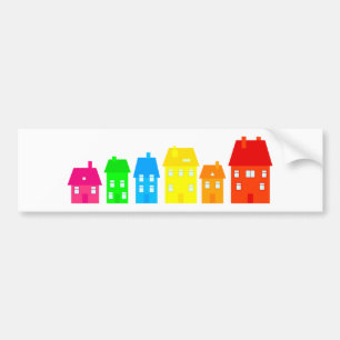 Colourful Town Bumper Sticker
