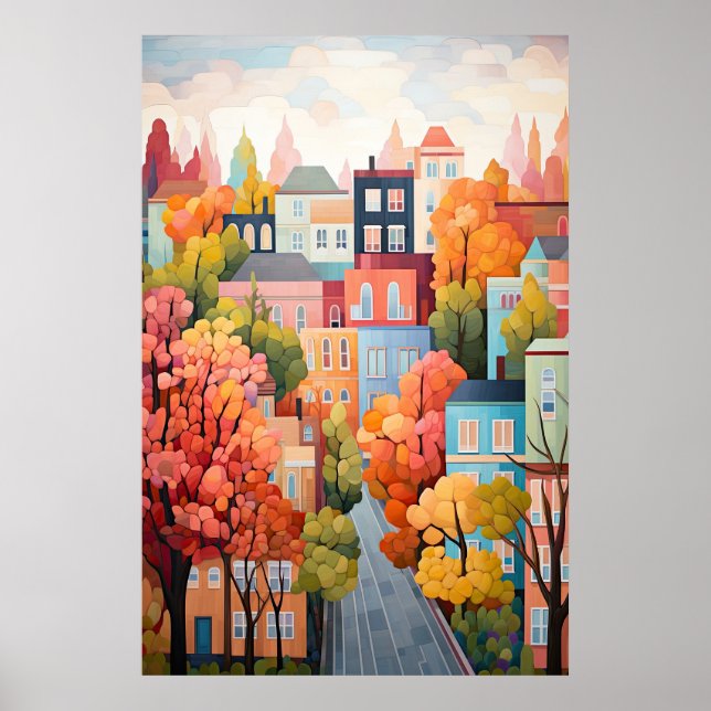 Colourful Town Poster (Front)
