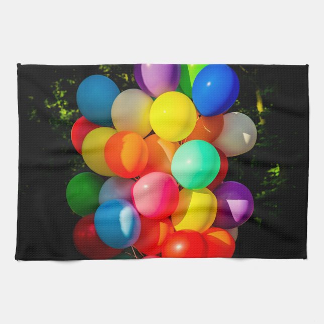 Colourful Toy Balloons Kitchen Towel (Horizontal)