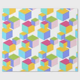 Colourful Toy Blocks Art Pattern Wrapping Paper