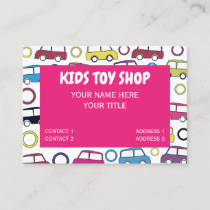 Colourful Toy Cars Kids Toy Shop Business Card