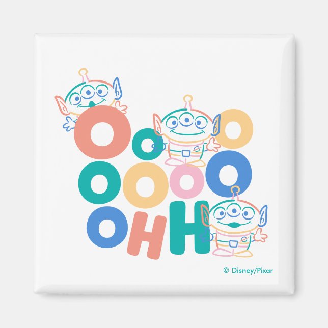 Colourful Toy Story Aliens Magnet (Front)