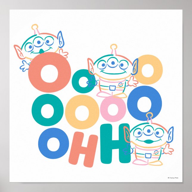 Colourful Toy Story Aliens Poster (Front)